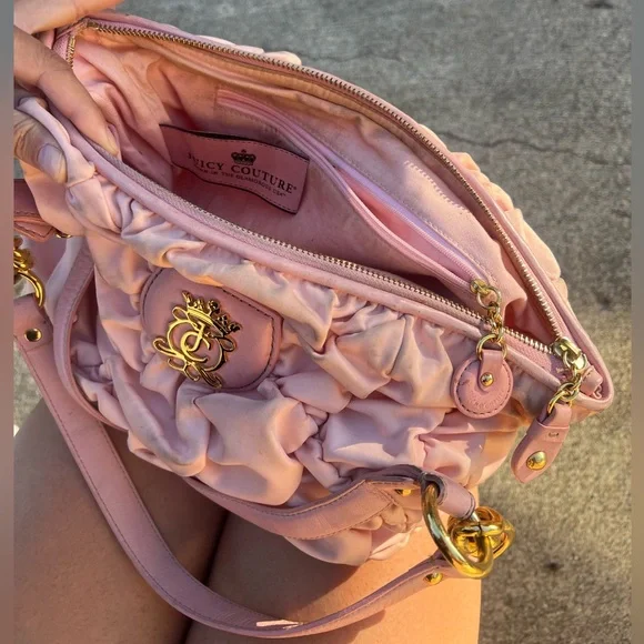 OG Juicy Couture Baby Pink Y2K 2008 Ruched Ruffle Purse - Picture 5 of 7